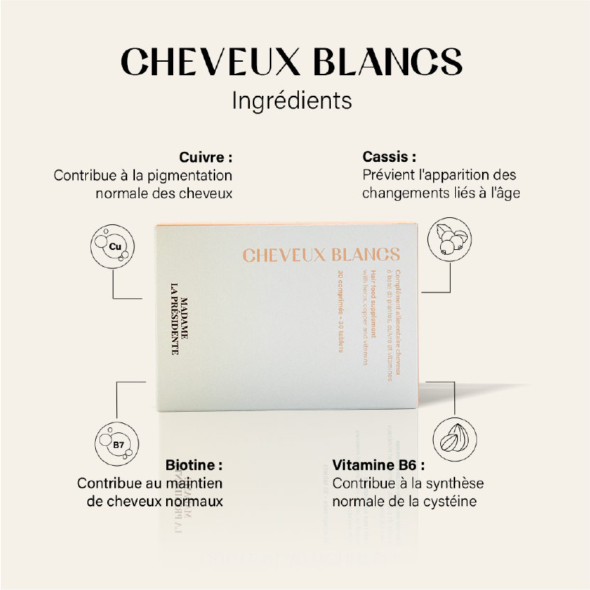produit: Complément Alimentaire Pour Cheveux Blancs