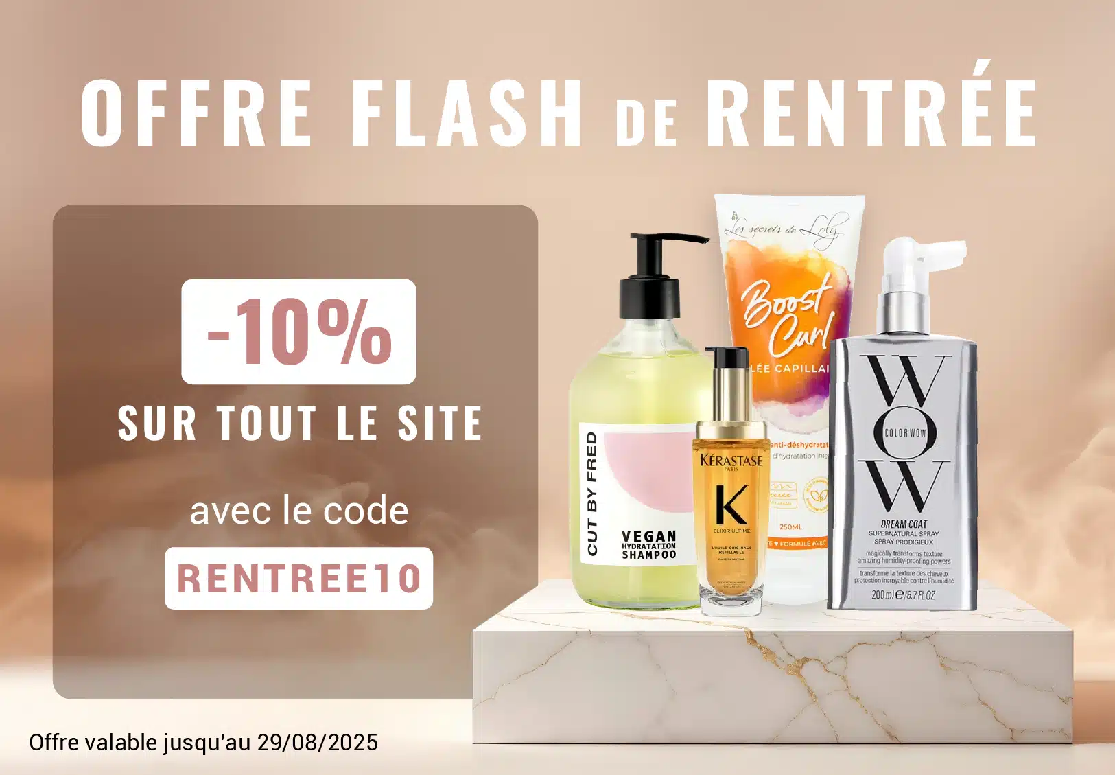 Image Vente Flash Rentrée : -10% sur tout le site avec le code RENTREE10 !